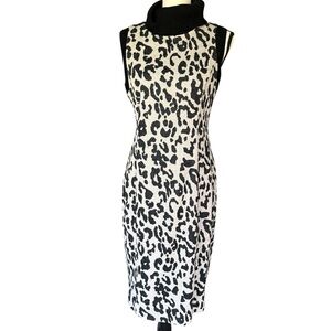 Iris Setlakwe Black and White Animal Print Midi Dress